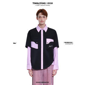 TIWILLTANG启世录“浪漫收藏家”绣花假两件衬衫