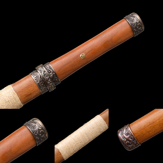 木兰唐刀 花纹钢 唐横刀剑 龙泉沈广隆一体刀剑传统刀剑 未开刃 商品图2