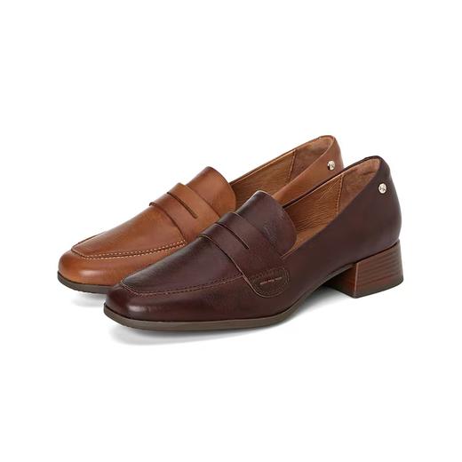 【Pikolinos 】  B3F | 派高雁24秋季擦色牛皮中跟方跟套脚通勤乐福鞋PL243708 商品图0