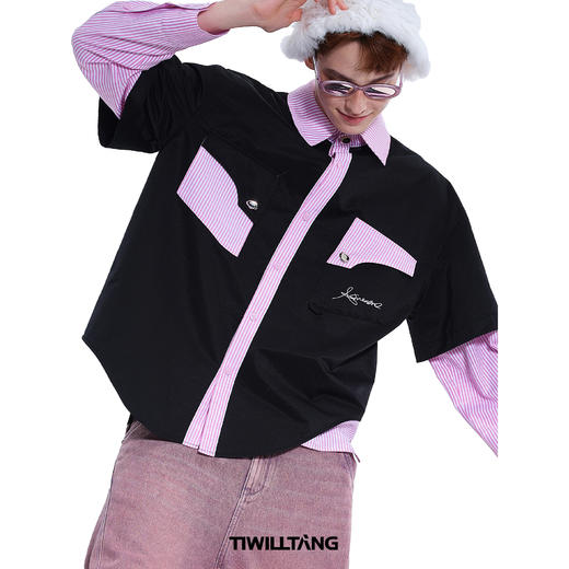 TIWILLTANG启世录“浪漫收藏家”绣花假两件衬衫 商品图2