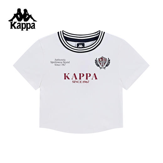 Kappa卡帕背靠背运动t恤女2025新款夏季圆领短袖修身透气上衣女士K0F42TD02 商品图0