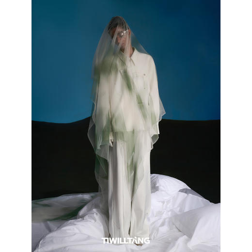 启世录TIWILLTANG“凌迹回响”牛仔拼接休闲长袖衬衫 商品图4