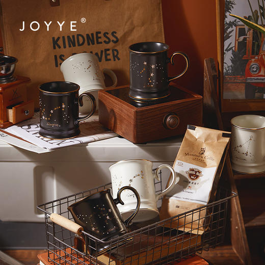 【多样屋专柜】JOYYE马克杯带盖勺高档施华洛世奇元素伴手礼男情侣杯 星辰幻境杯 商品图2