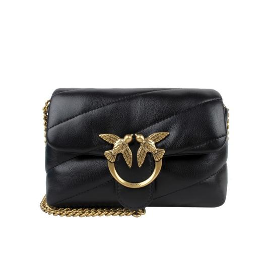 PINKO羊皮绗缝PUFF小号单肩斜挎飞鸟包燕子包 商品图0