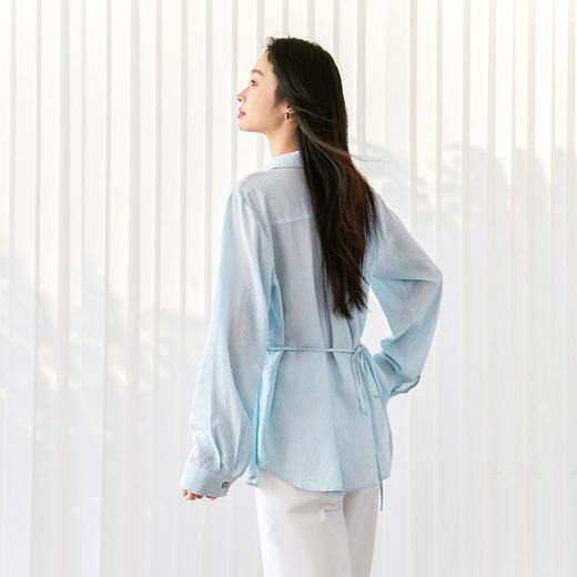 IC新中式围裹绑带衬衫女新款百搭显瘦收腰设计感小众上衣 商品图4
