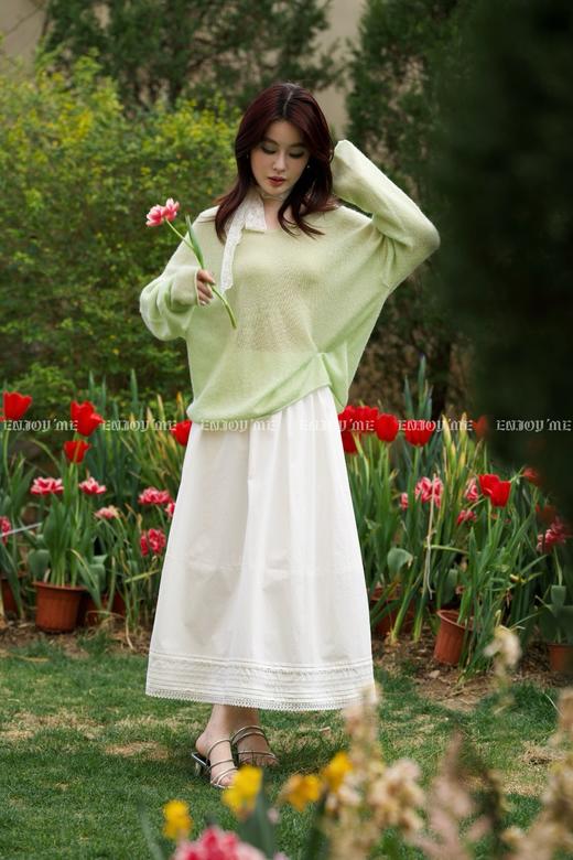 【门店同款】ENJOY春季绮梦繁花V领亮色针织衫 161900190 商品图1