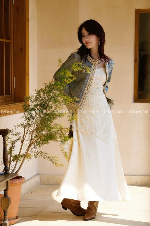 【门店同款】ENJOY春季绮梦繁花拼接蕾丝牛仔外套 161915148 商品图4