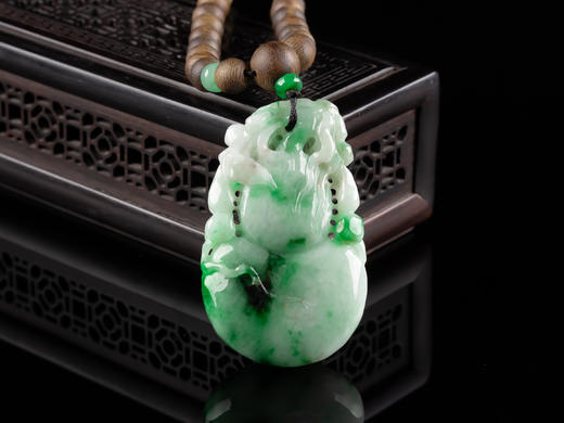 原创沉香+翡翠飘色大葫芦挂件 商品图3