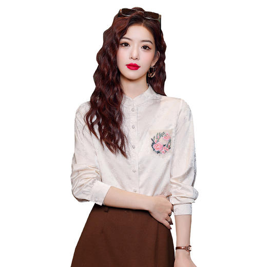 春秋款醋酸新中式衬衫国风K-323H824 商品图4