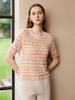 【条纹镂空针织套衫】25年春夏新品女士棉质圆领针织套衫短袖条纹衫 商品缩略图2