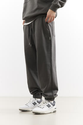 吃茶去chichaqu25经典宽松休闲百搭刺绣全棉束脚长卫裤复古城市