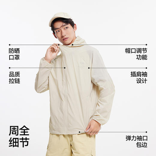 森马夹克男防晒服UPF50+连帽外套夏季轻量便携可收纳上衣情侣纯色 商品图4