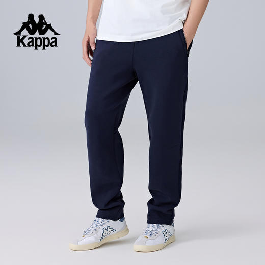 Kappa卡帕背靠背新款运动长裤男款跑步裤直筒休闲裤复古针织裤子K0F12AK40 商品图0