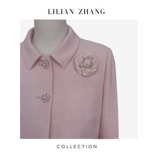 LILIAN ZHANG——“定制”—粉色山茶花胸花胸针搭配配件 2513001 商品图1