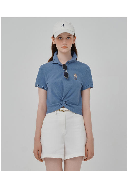 Teenie Weenie小熊卡通短袖POLO衫女夏季女t恤TTHA256301N 商品图1
