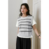 【严选】诗凡黎设计感假两件圆领短袖T恤拼接针织2025春新款显瘦打底衫女7G3131491 商品缩略图0