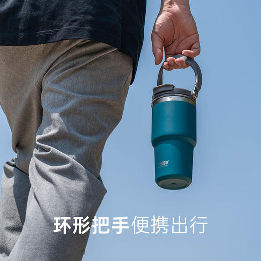 【多功能杯盖设计】手提冰霸汽车车载咖啡水杯不锈钢大容量保温运动壶 商品图1