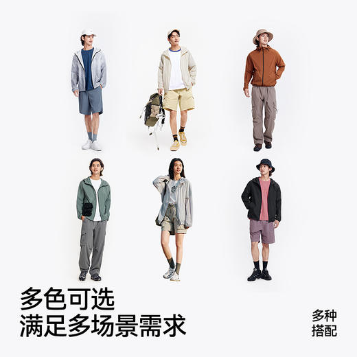 森马夹克男防晒服UPF50+连帽外套夏季轻量便携可收纳上衣情侣纯色 商品图3