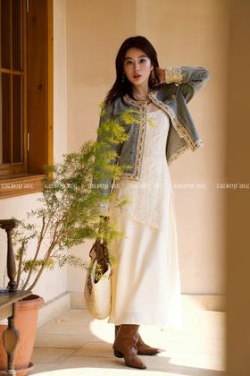 【门店同款】ENJOY春季“绮梦繁花”不规则刺绣吊带裙 161907560