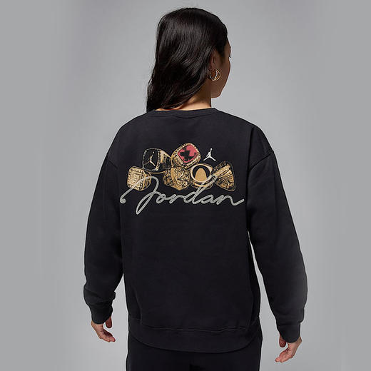 NIKE耐克春季女子圆领加绒运动衫宽松针织套头衫 HJ0206-010 商品图1