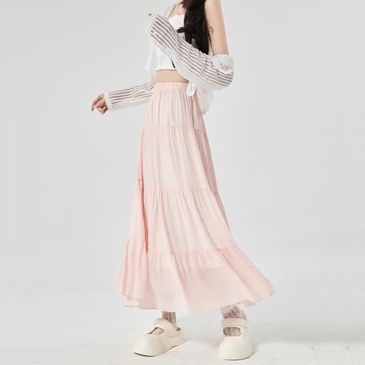 25s 春夏 桃花褶半身裙の 高腰收腹 遮肉显瘦 修饰腿型 带内衬防透肉 时髦百搭不挑人 商品图3