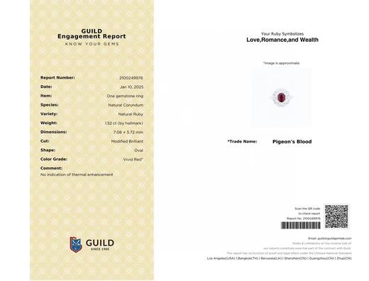 1.52ct刻面红宝石戒指 商品图4