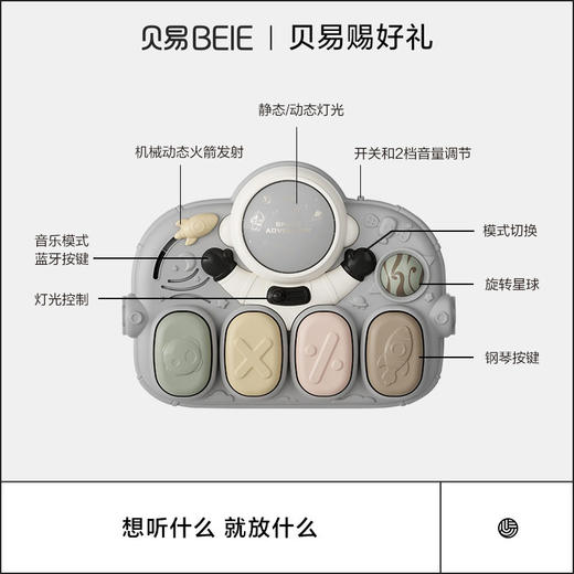 贝易婴儿健身架脚踏钢琴新生儿礼盒见面礼物6月宝宝益智早教玩具 商品图2