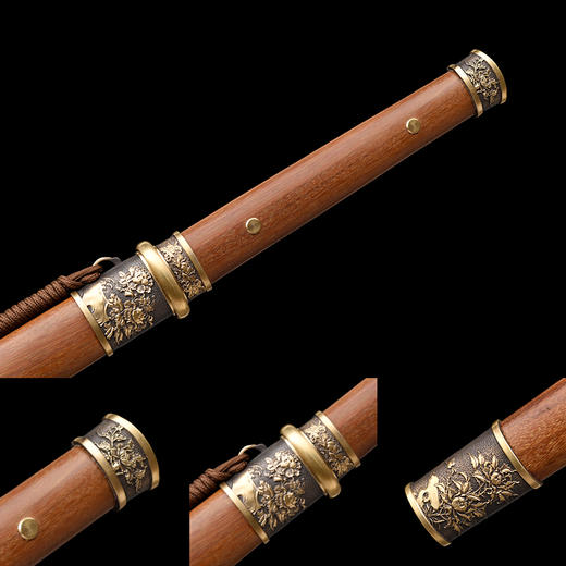 富贵唐刀 花纹钢 唐横刀剑 龙泉沈广隆一体刀剑传统刀剑 未开刃 商品图2