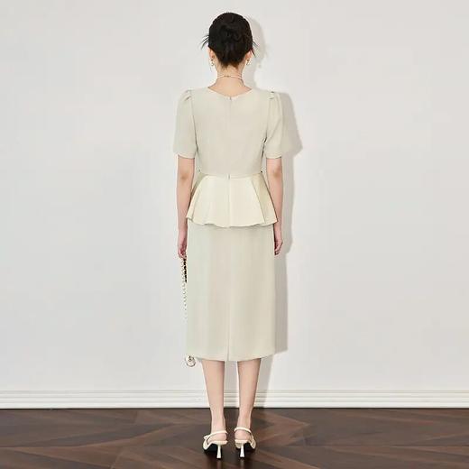 【高货wl】全新升级【铂金会员367/天猫489/差价122】(10409)洛诗琳25春款高品质职业通勤气质收腰显瘦法式缎面连衣裙 商品图2