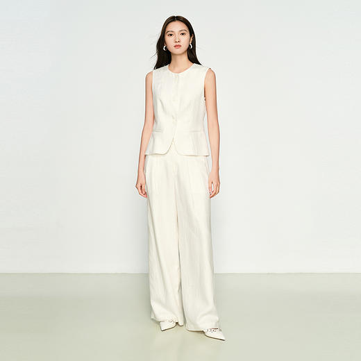 NEELLY纳俪商场同款春季新款时尚气质无袖马甲女极简个性收腰上衣N25032D01151 商品图2