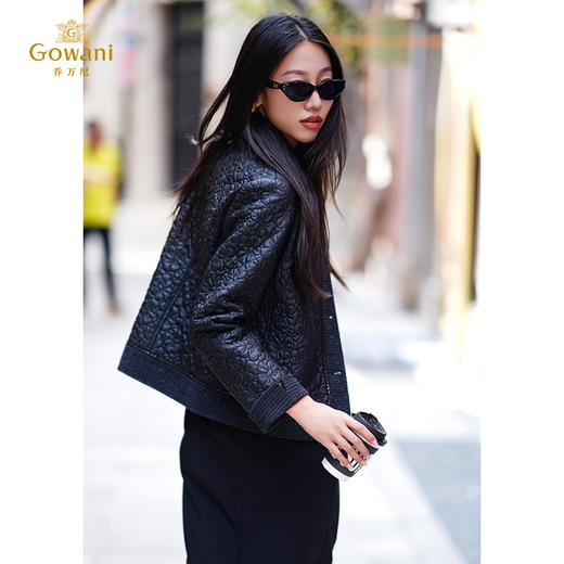 乔万尼外套女秋冬新款小香风夹棉短外套EM3B416 商品图1