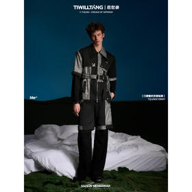 启世录TIWILLTANG“银制渐近”口袋翻折拼接短裤撞色夏季短款裤子