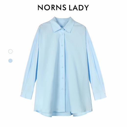 NORNS LADY诺恩 春秋款舒适透气简约长袖衬衫纯棉衬衣T25SY04041【清仓不退不换】 商品图3