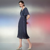 EITIE爱特爱夏季新款气质V领高级感收腰通勤显瘦连衣裙礼服7877503 商品缩略图3