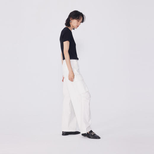 NEELLY纳俪商场同款春新款中腰休闲工装休闲裤女宽松廓形直筒长裤 商品图2