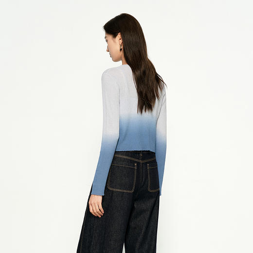 NEELLY纳俪商场同款春季新款渐变软糯舒适针织衫两件套女修身上衣N25032A01144 商品图1