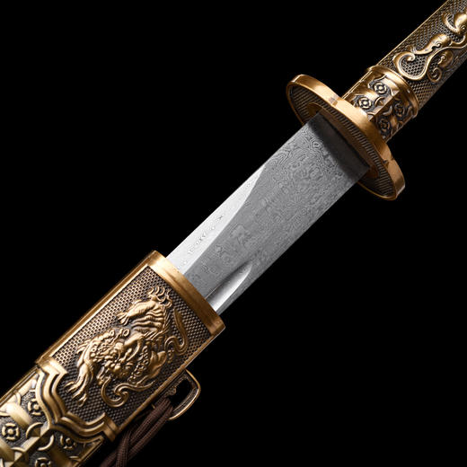 祥瑞战刀 花纹钢 唐横刀剑 龙泉沈广隆一体刀剑传统刀剑 未开刃 商品图3