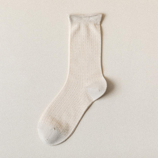 【春夏网眼袜子女中筒】透气薄款 纯色女士夏季长袜 堆堆袜棉袜月子 商品图7