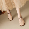 【预售5天】复古方头粗跟玛丽珍浅口单鞋女春夏新款简约通勤中跟鞋HCYYHD&5901 商品缩略图2