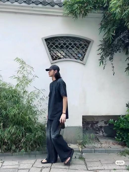 帆船white sail重工水洗做旧印花+刺绣圆领短袖T恤 NT-2705 商品图4