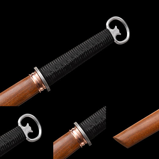 无尽环首刀 花纹钢 唐横刀剑 龙泉沈广隆一体刀剑传统刀剑 未开刃 商品图2