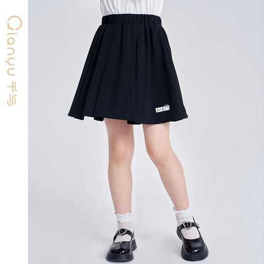 笛莎千与2025夏季新款女童时尚学院风百褶半身裙 商品图0