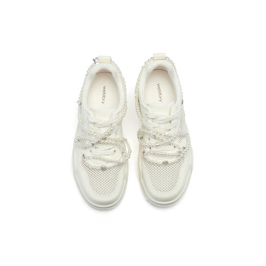 westory真皮厚底增高网面老爹鞋女款高级感圆头运动56141 商品图1