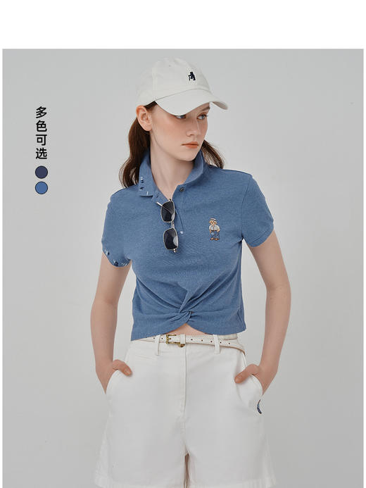 Teenie Weenie小熊卡通短袖POLO衫女夏季女t恤TTHA256301N 商品图0