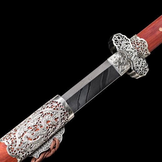 惊鸿唐刀 花纹钢 唐横刀剑 龙泉沈广隆一体刀剑传统刀剑 未开刃 商品图3