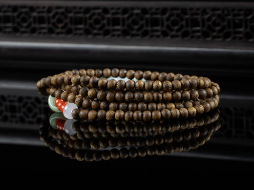 XY0068原创沉香+翡翠岁岁平安锁挂件 商品图2