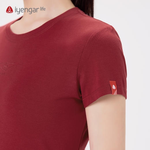 C1191艾扬格 life 手印女装瑜伽短袖T恤基础版型胖瘦都HOLD住  手印刺绣指尖智慧感受体内的能量流动 商品图5