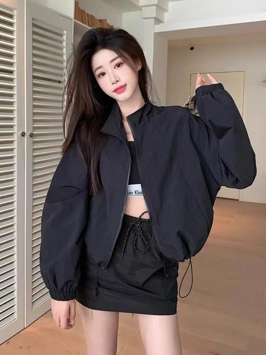 【YW】无忧购【甄选】韩版宽松夹克上衣休闲 拉链立领防晒衣长袖外套YNG8-15（截单后7天发货) 商品图4