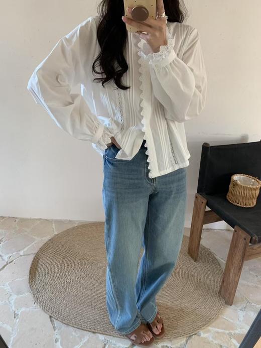 老米优品🎈3-5天！韩代同款《重工刺绣手工打杆蕾丝衬衫》法式小香风衬衫，品质款！CY250305B   商品图1