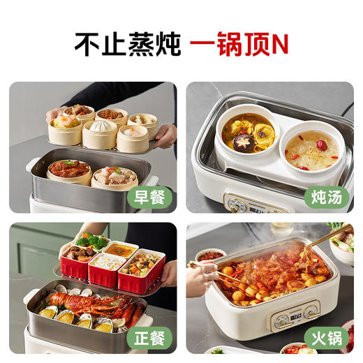 大宇【全钢电蒸锅】多功能蒸锅蒸煮炖一体 家用304不锈钢多层18L大容量蒸汽锅 预约早餐S30 商品图3